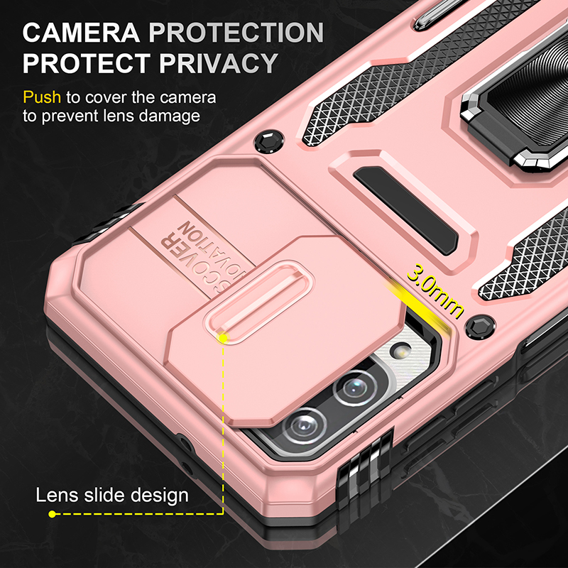 Custodie cellulari con fotocamera diapositive Redmi 9A 10C Note 11 12 Pro Xiaomi A1 Plus 11T 12 Custodia telefono con cavalletto magnetico antiurto armatura