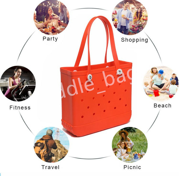 Designer Bag Rubber Beach Bag Luxury Handbag Large Capacity Shopping Handbag Injection Molded Beach Bag EVA Basket Hole Bag Leisure Vacation Travel Storage Bag