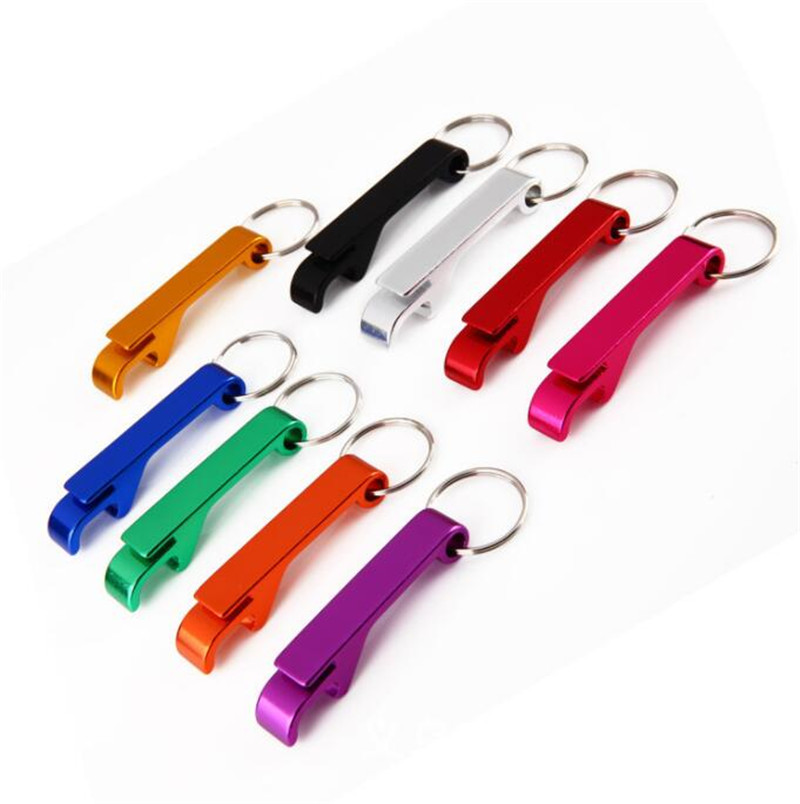 Ouvre-porte-clés en alliage d'aluminium métallique porte-clés de poche ouvre-bouteille de bière barre de griffe petite boisson porte-clés pendentif anneau