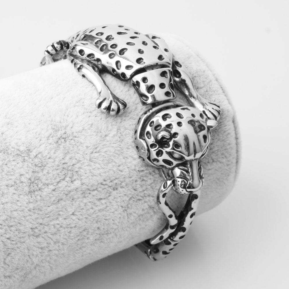 Armbänder Hiphop Schmuck Edelstahl 3D Leopard/Löwe/Skorpion/Krokodil/Tiger/Dinosaurier Tier Biker Schmuck herren Armband Armreif Hot