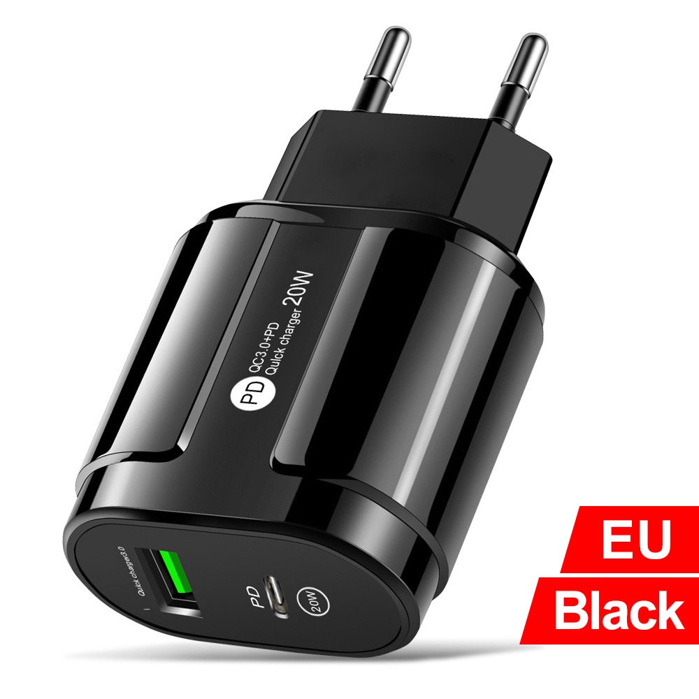 Caricatore a parete PD ad alta velocità 2.4A USB-C Tipo C 2Ports Adattatore di alimentazione US US UK Caricale iPhone 12 13 14 15 Pro Max Samsung Huawei HTC LG