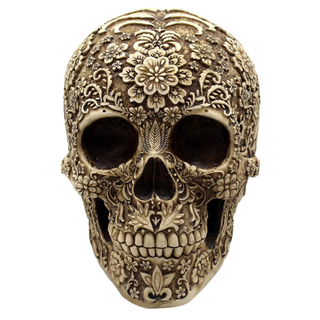 Nyhetsartiklar Halloween Skull Skeleton Party Vintage Home Decor Ornament Livsstorlek Harts Staty Day of the Dead Halloween G230520