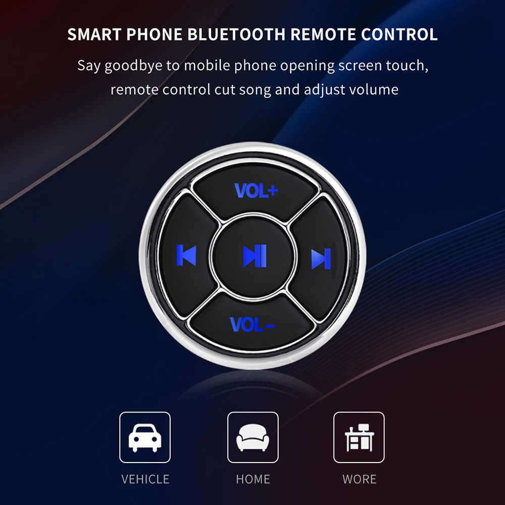 Автомобиль Автомобиль Мотоцикл Велосипед Беспроводной Bluetooth Медиа Пульты Дистанционного Управления Кнопка Контроллер Руля Mp3 Воспроизведение Музыки для Телефона Планшета