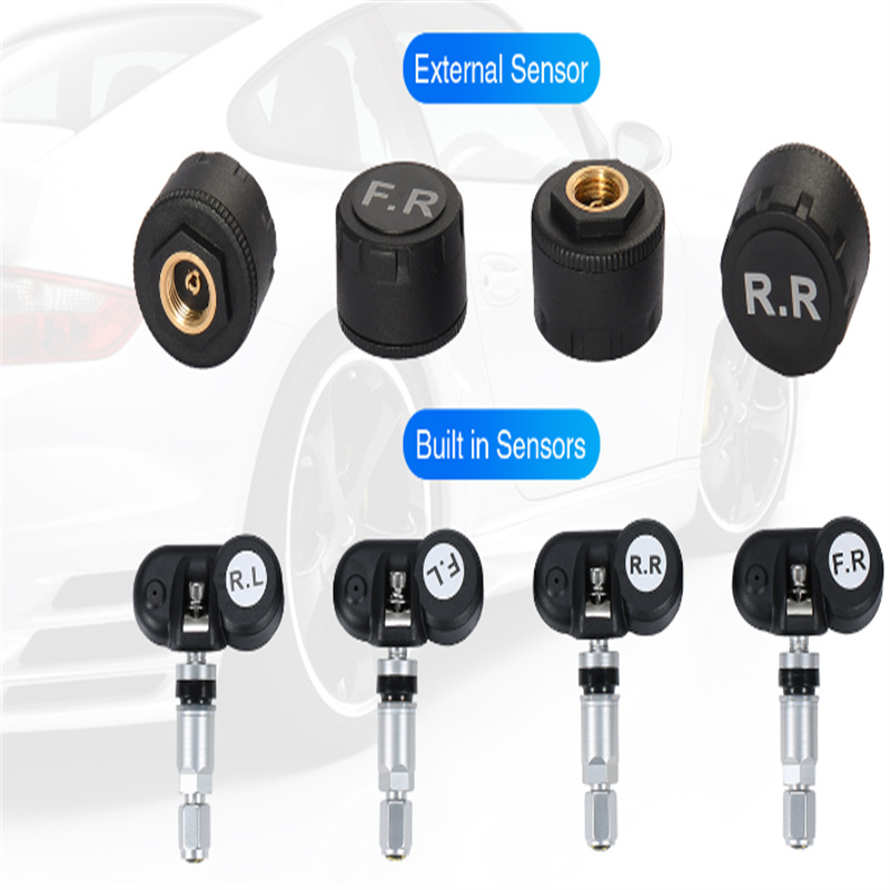 Sinotrack Car TPMS Tire Pressure Monitoring System med 4 externa / inbyggda sensorer i realtidstemperaturmonitor