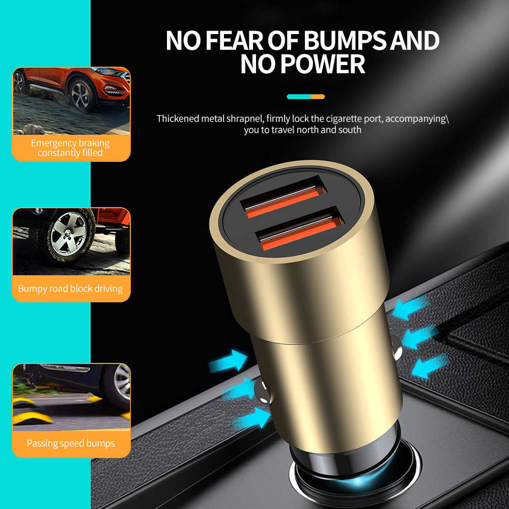 Nuevo Mini cargador de coche inalámbrico 2.4A adaptador de cargador de teléfono móvil USB Dual para Xiaomi Huawei Samsung portátiles tabletas cargador de teléfono de coche