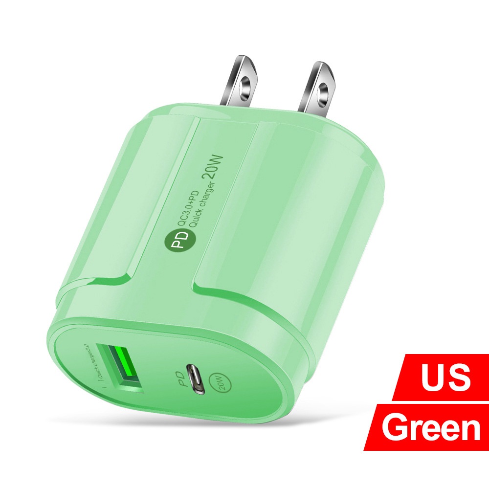 Chargeur mural à haute vitesse 2.4A PD USB-C TYPE C 2PORTS ADAPTERS EU EU US UK Chargers pour iPhone 12 13 14 15 Pro Max Samsung Huawei HTC LG