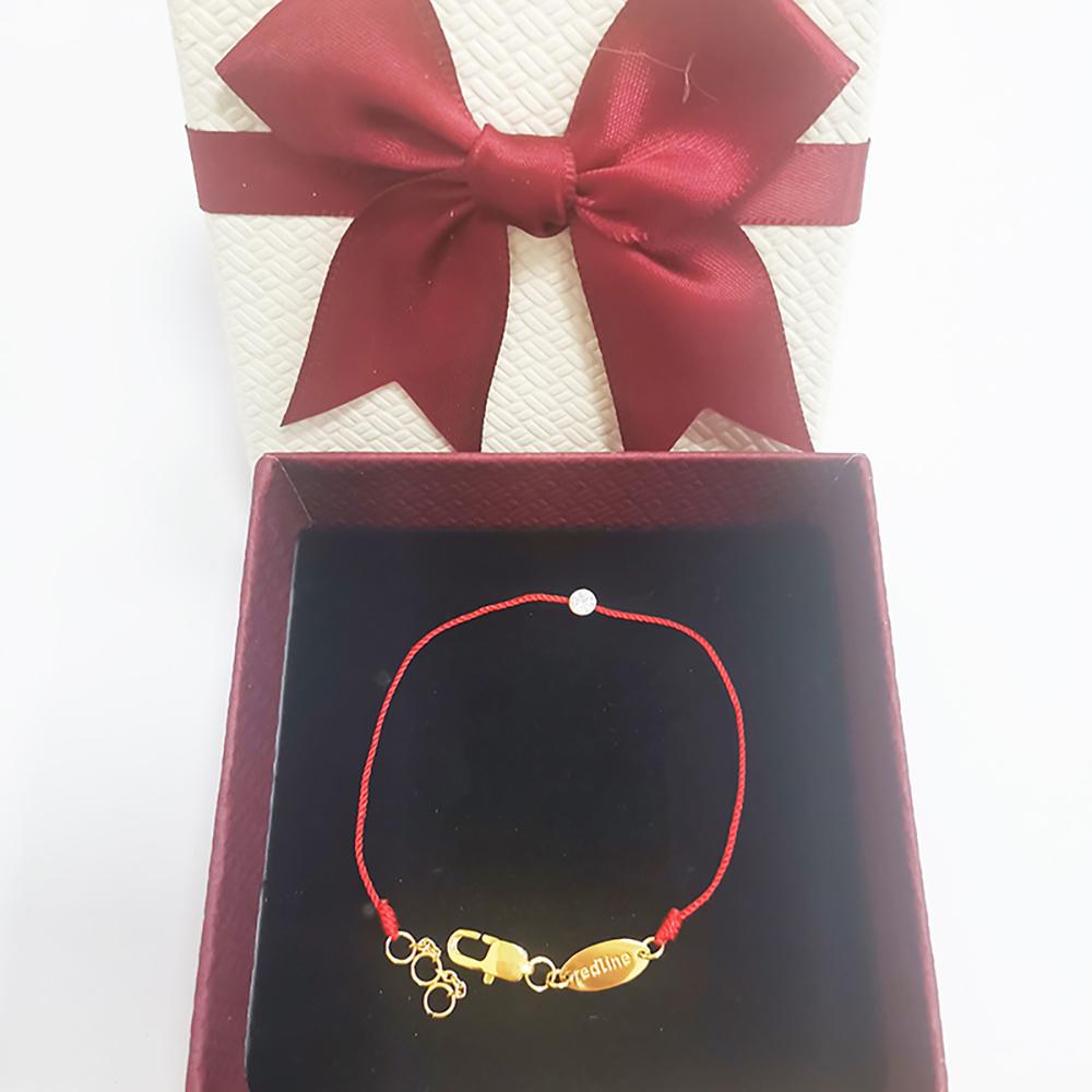 Bracelets B01001E Red Thread Rose Gold Silver And Zircon Pure String Redline Bracelets For Women