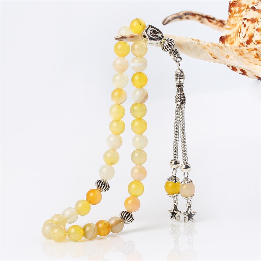 Clothing Man Women Tasbih Natural Agate Stone Muslim prayer beads islamic Eid Ramadan Guality Gifts rosary 33 66 99 beads