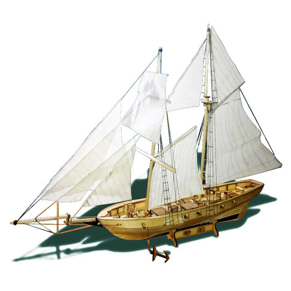 ノベルティアイテム1 100木製ヨット船キットホームDIYモデル装飾ボートトイボートアセンブリパズルモデル装飾飾りギフトG230520
