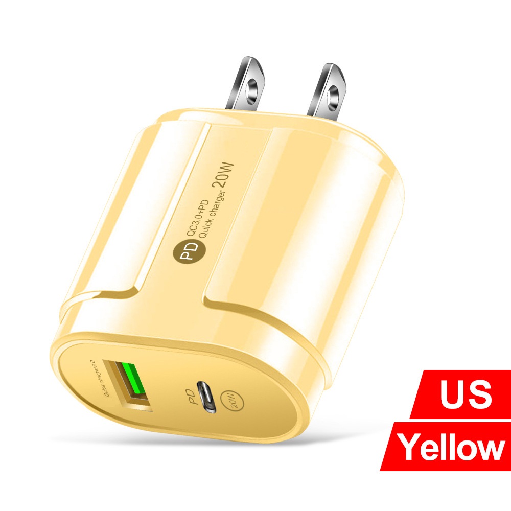Chargeur mural à haute vitesse 2.4A PD USB-C TYPE C 2PORTS ADAPTERS EU EU US UK Chargers pour iPhone 12 13 14 15 Pro Max Samsung Huawei HTC LG