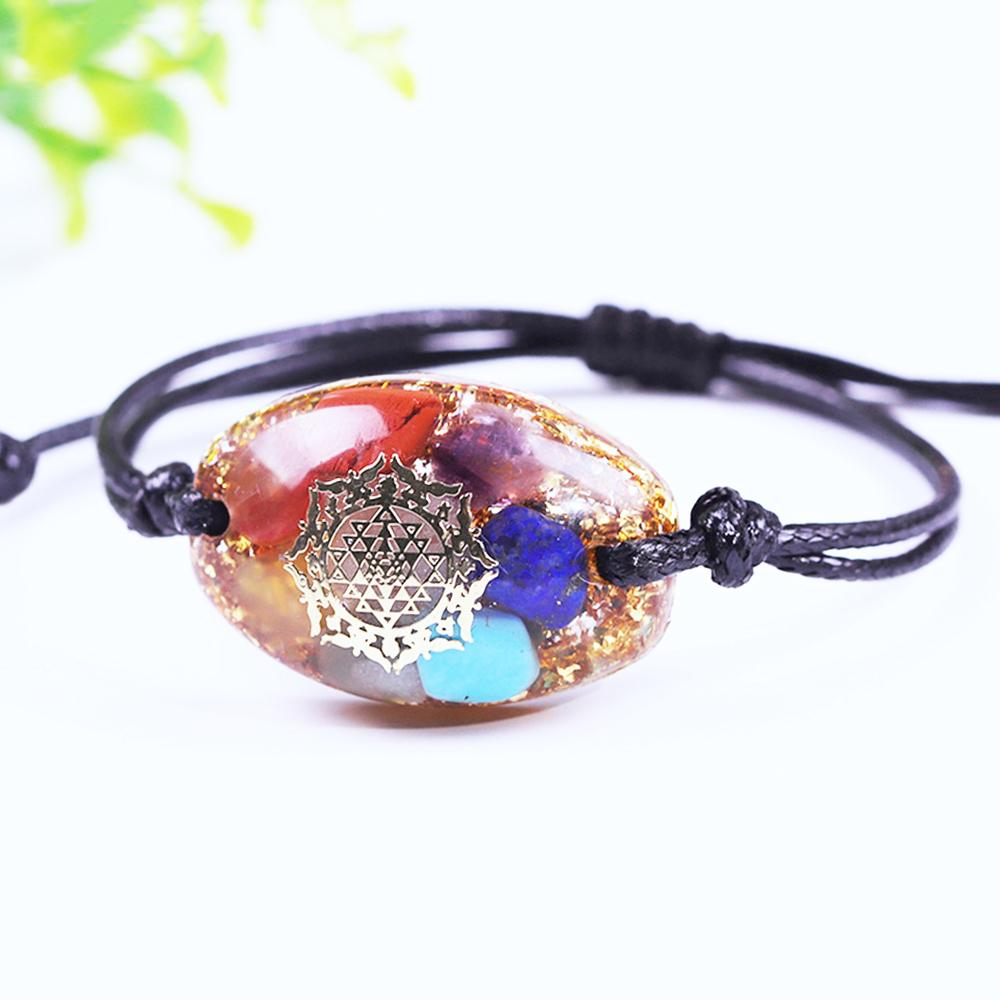 Armbänder Orgon 7 Chakra Armband Natürlicher Kristall Reiki Heilender Energiegenerator EMF Strahlenschutz Orgonit Armbänder Für Frauen