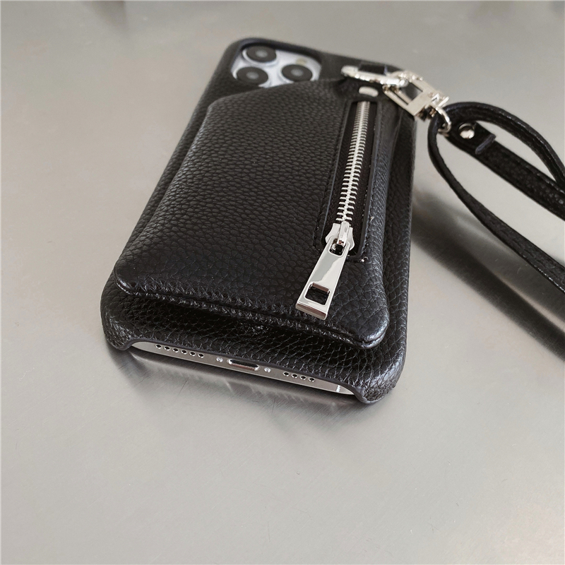 Роскошное кроссдиазиовое зерно зерновое молнии Vogue Phone Case для iPhone 14 13 Mini 12 11 Pro Max XR XS 7 8 плюс регулируем