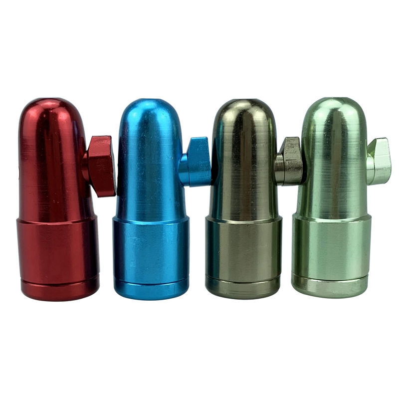 Último colorido Aleación de aluminio Mini tubo para fumar Hierba seca Tabaco Snuff Snorter Sniffer Snuffer Bottle Bullet Style Handpipe Cigarette Holder Tips