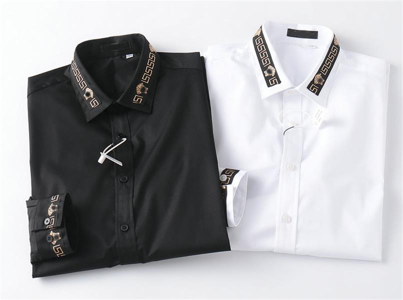 2023 Haftowa wiosenna czarna koszula Męskie starsze sens luksusowy sens luksusowy duży rozmiar swobodnej koszuli High-end Tide Cal calowa koszula