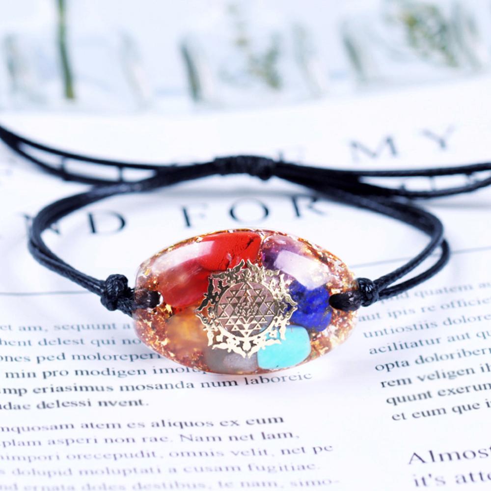 Armbänder Orgon 7 Chakra Armband Natürlicher Kristall Reiki Heilender Energiegenerator EMF Strahlenschutz Orgonit Armbänder Für Frauen