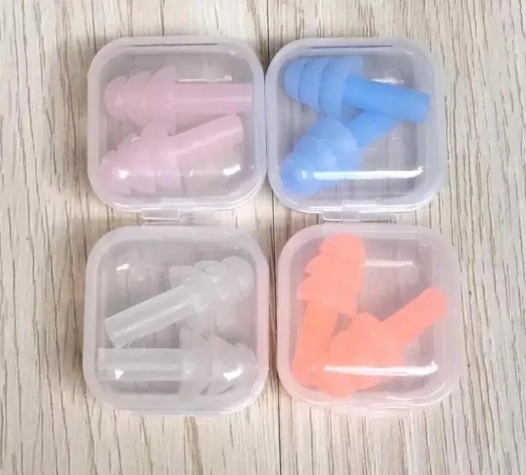 Tappi le orecchie in silicone Nuotatori da bagno Tappi le orecchie morbidi e flessibili la doccia che viaggiano dormendo riducono il rumore Tappi le orecchie multicolori