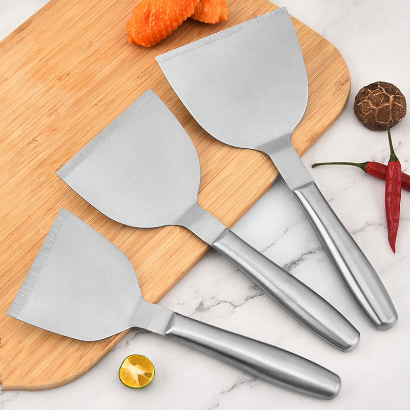 Paslanmaz çelik sığır eti kızartma kürek barbekü pizza spatulas pişirme araçları hamburger turner rahat tutamak hw0022