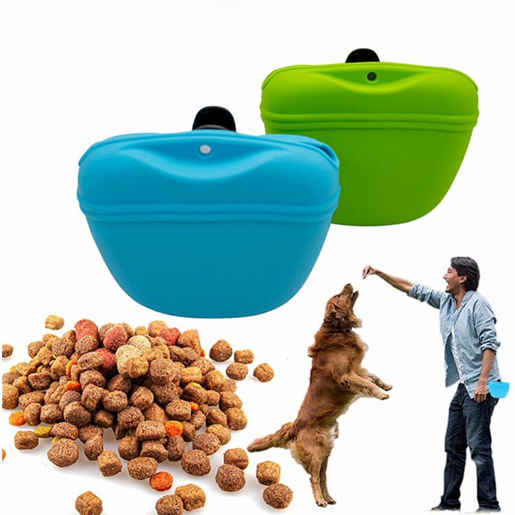 Alimentadores de silicone de treinamento portátil de cães de cães tratam cães de isca de lanches obediência Agilidade de alimentos ao ar livre bolsa de alimentos Recompensa com cintura Dh87