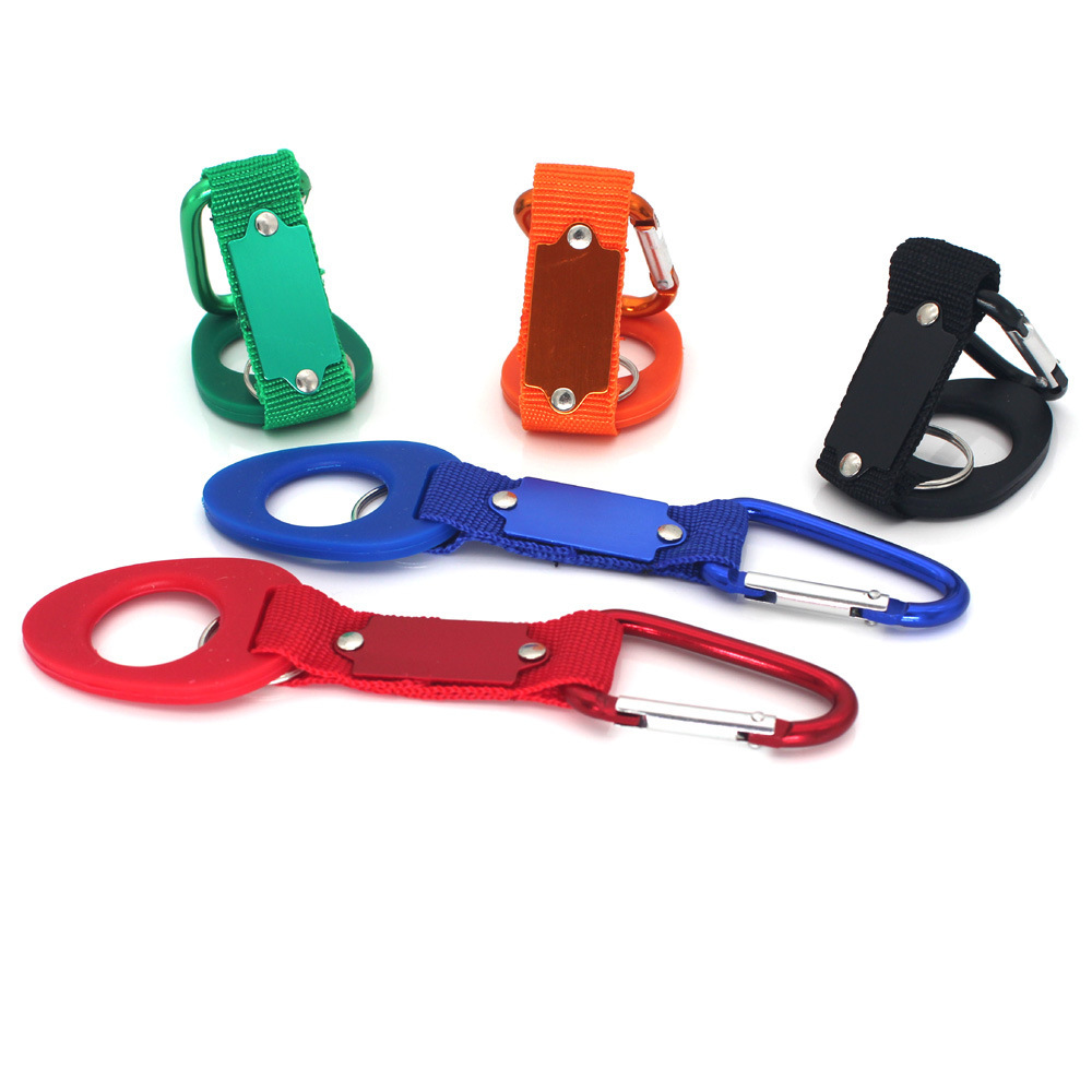 حامل زجاجة ماء مع شبك الشوكة carabiner مقطع مفتاح رنين مناسبا زجاجة كولا على شكل لاستخدام في الهواء الطلق يوميا #