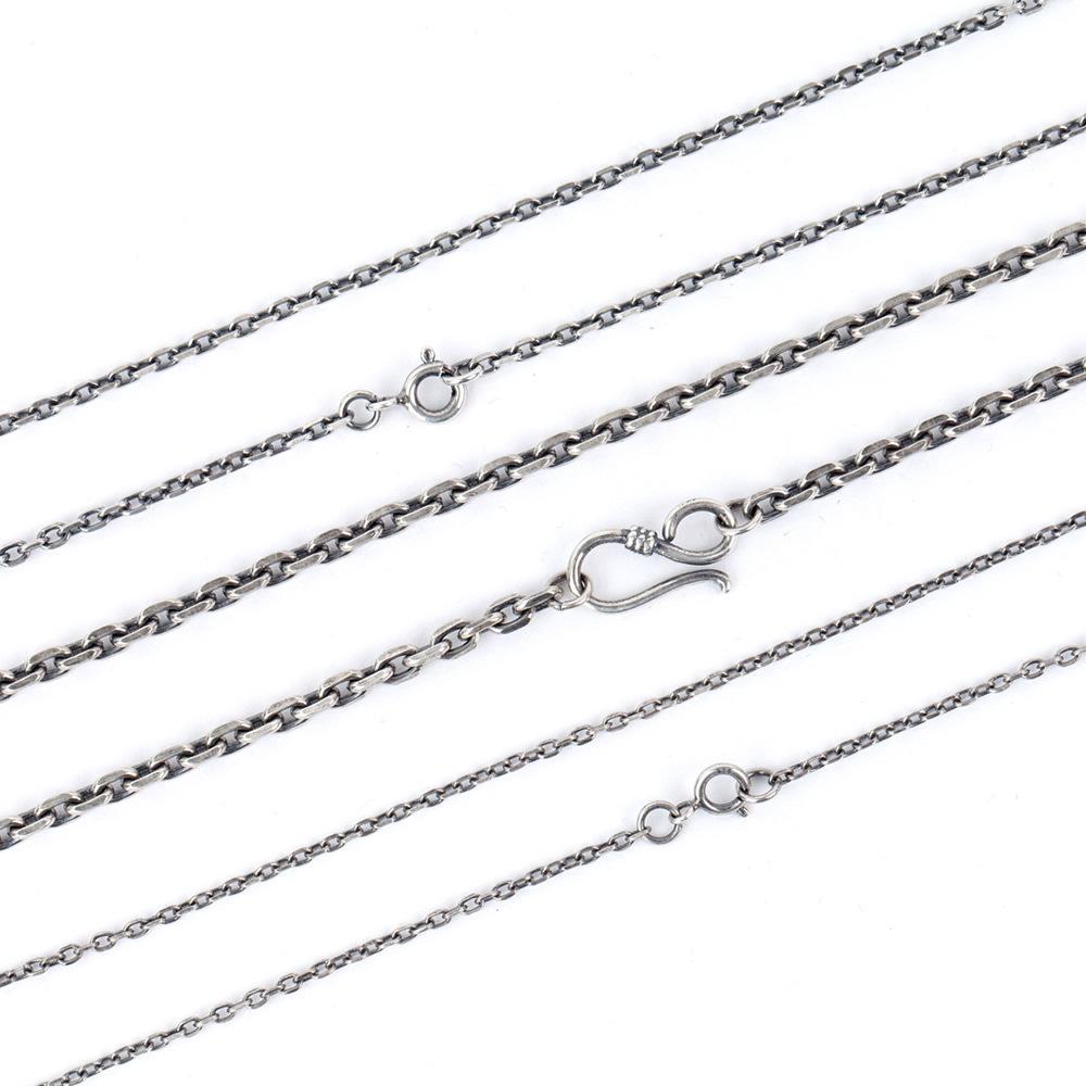 Necklaces Emith Fla Authentic 100% 925 Sterling Silver Trendy Link Chains Necklace 1.5mm 2.0mm Thickness Necklace Jewelry For Men or Women