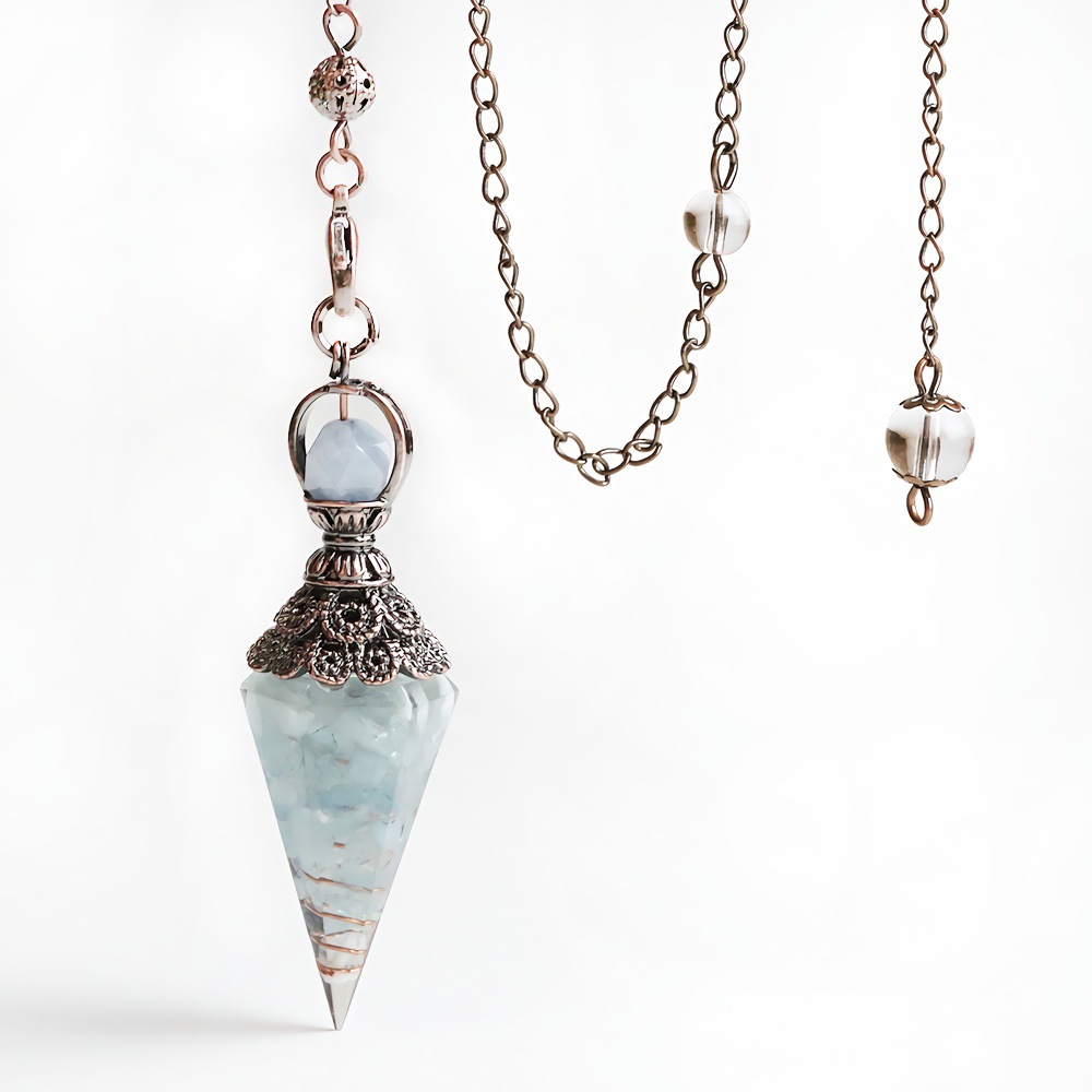 7 Chakra Helende kristallen Pendulum voor wichelroeiden Divination Quartz Natuurlijke stenen Pendulums Antieke Reiki -hanger