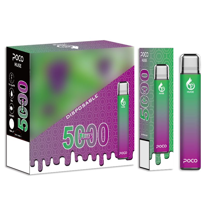 미국에서 전자 담배 원래 메쉬 코일 5000 퍼프 Poco 거대한 일회용 Vape 펜 카트리지 충전식 15ML 10 색 장치 증기 펜 기화기