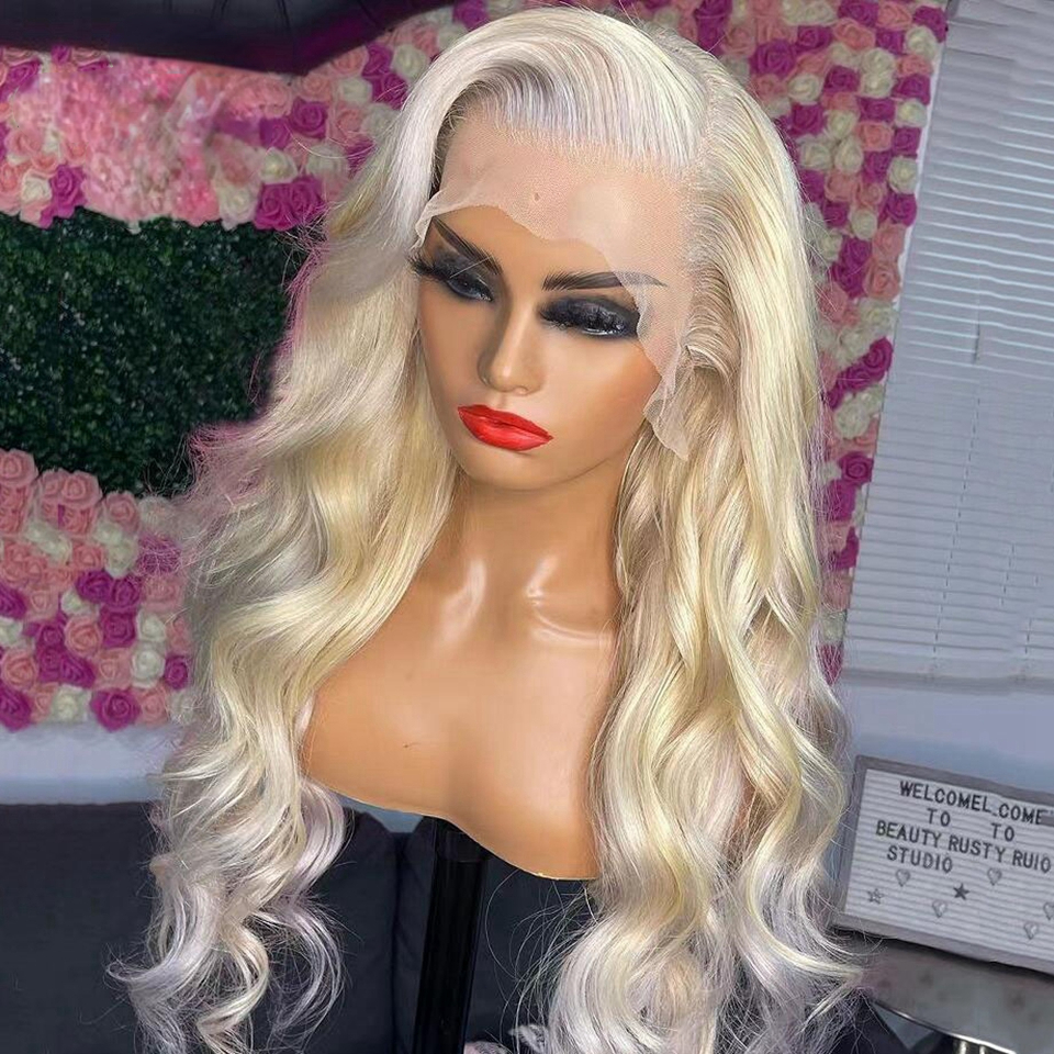 Brazilian Hair 613 HD Lace Frontal Wig 13x4 Glueless Body Wave Lace Front Wig 30 32 34 Inch Blonde Lace Front Wig Synthetic 250 Density