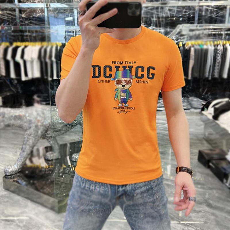 2023 New Luxury Letter hot drill Pringting Tee Cotton Summer Street Skateboard Mens T-shirt Men Women Short Sleeves Casual Tee Size Size M-4XL