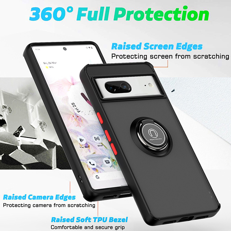 Custodie cellulari con cavalletto antiurto opache Google Pixel 6 7 8 Pro Custodia magnetica telefono con supporto auto
