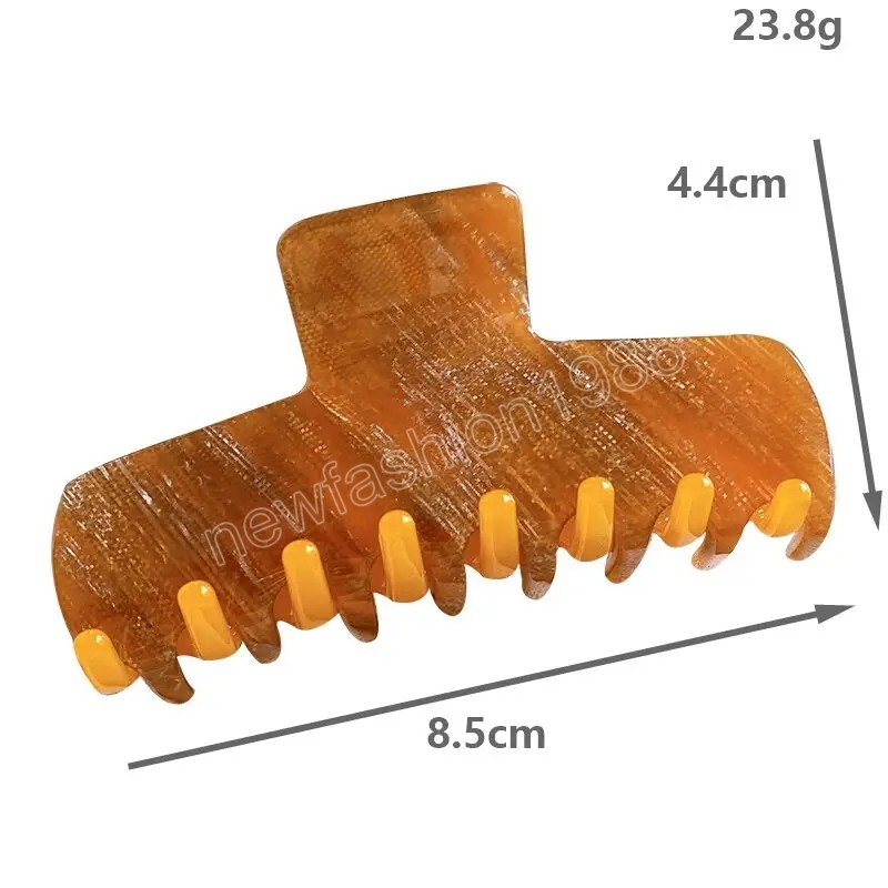 Trendig 8,5 cm ättiksyraplatta färg hårklipp klo mode gelé färg medium hästsvansklipp hår tillbehör