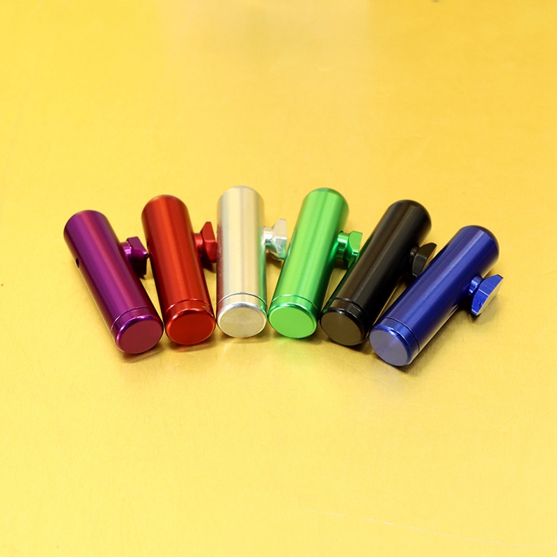 Mini Bullet Style Colorful Tubo da fumo in alluminio Herb Tobacco Snuff Snorter Sniffer Snuffer Bottle Handpipe Portasigarette Suggerimenti custodia regolabile