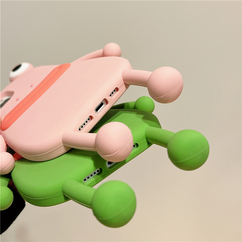 3D лягушка Силиконовая телефона для iPhone 14 13 12 11 Pro Max Cartoon Cute Design Girls Protect