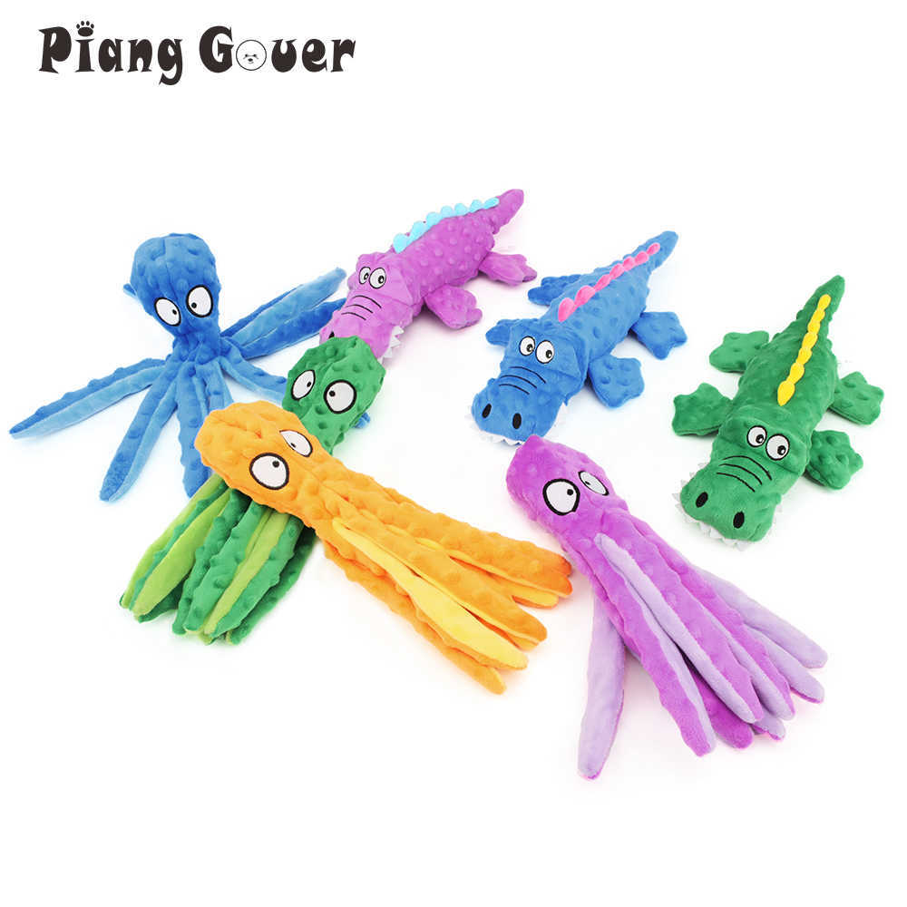 Brinquedos de cachorro Chews Octopus crocodilo squeak Dog Toy Squid Puppy Plus