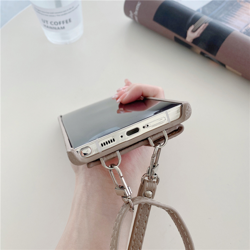 Collier de luxe Litchi Grain Enveloppe Vogue Coque de téléphone pour iPhone 14 13 Mini 12 11 Pro Max XR XS 7 8 Plus Fente pour Carte Durable Portefeuille en Cuir Solide Couverture Arrière Antichoc