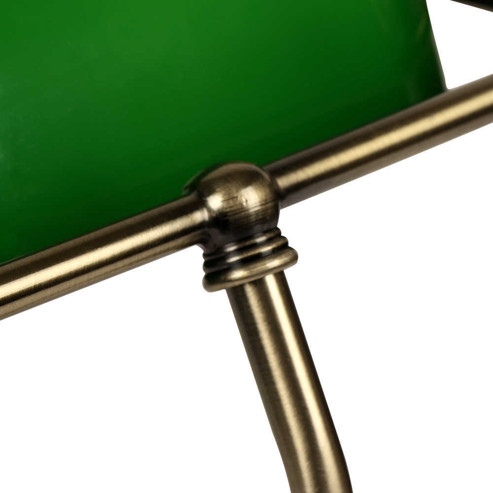 Настольные лампы Классические винтажные простые банкир E27 настольные лампы с выключателем зеленого стеклянного абажура