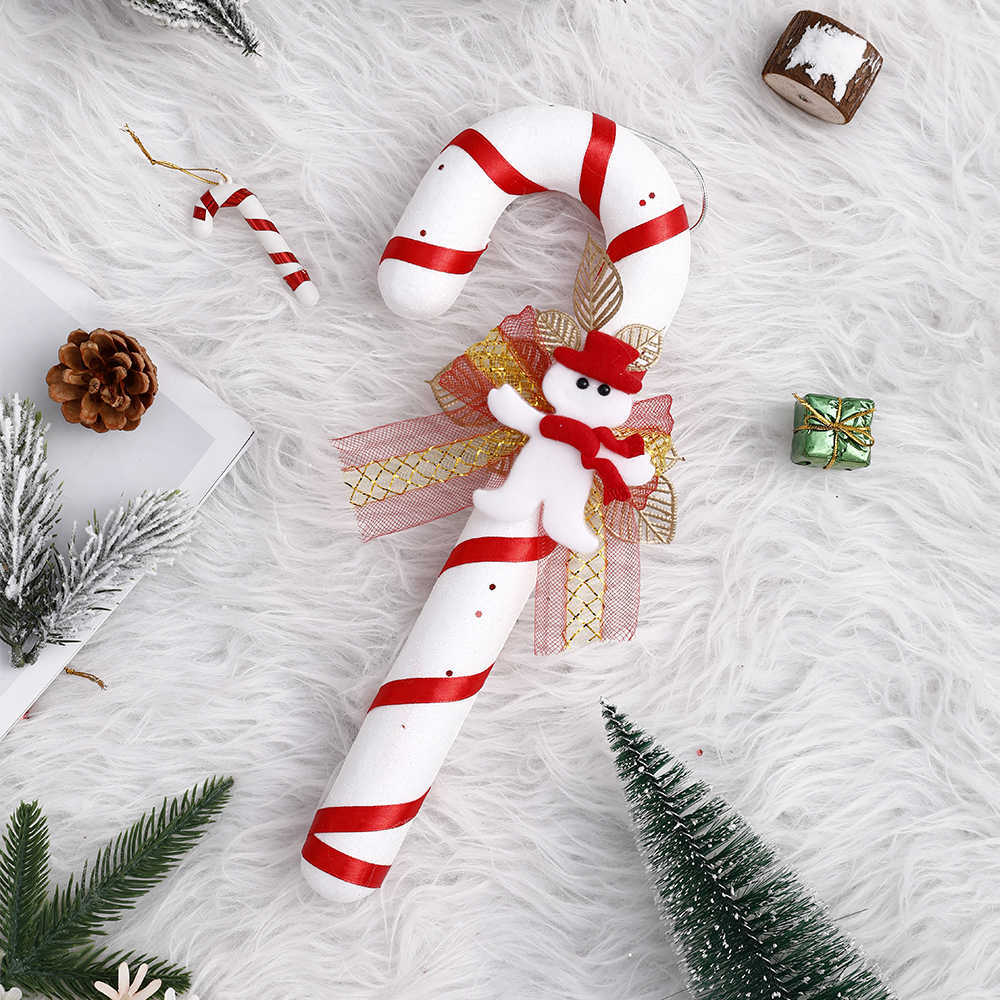 Juldekorationer Big Candy Cane Christmas Canes Christmas Tree Decorations for Home Party New Year Christmas Xmas Tree Hanging Ornaments