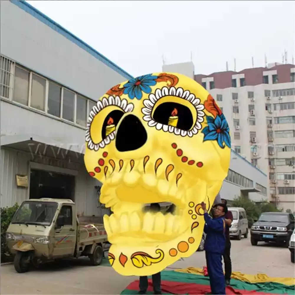 Cranio gonfiabile su misura stupefacente dello scheletro gonfiabile gigante di evento della decorazione di Halloween il festival