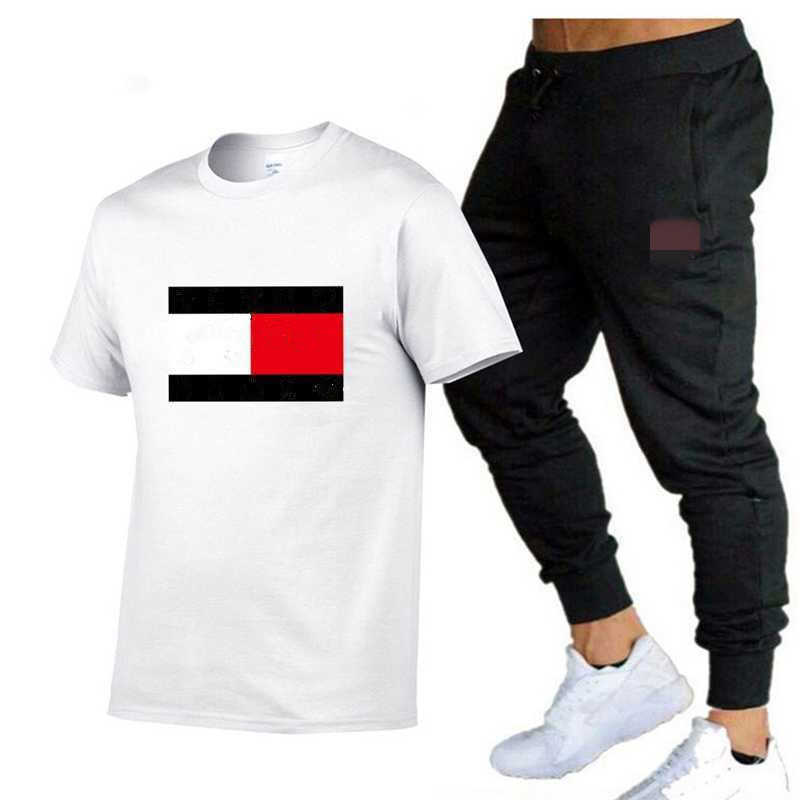 Plus Size Mens Vêtements Designer Survêtements Casual Deux Pièces Pantalon Ensemble Imprimé Sportswear Coton À Manches Courtes T-shirt Tenues