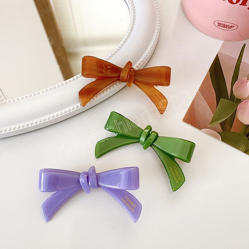 Creatief ontwerp 6.3 cm schattige bowknot kleurrijke haarclip voor meisjes zoete azijnzuur eendbill clip vrouwen haaraccessoires