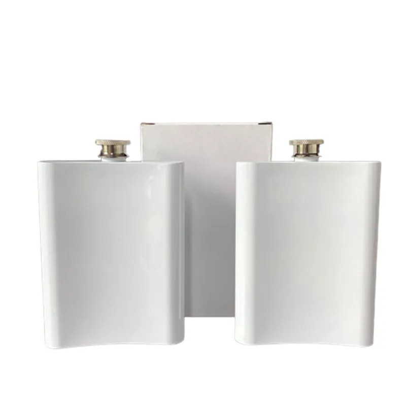 8oz Sublimation Hip Flasks Stainless Steel Flat Wine Jug Outdoor Travel Whiskey Flask Pot White Wine Pot 240ml