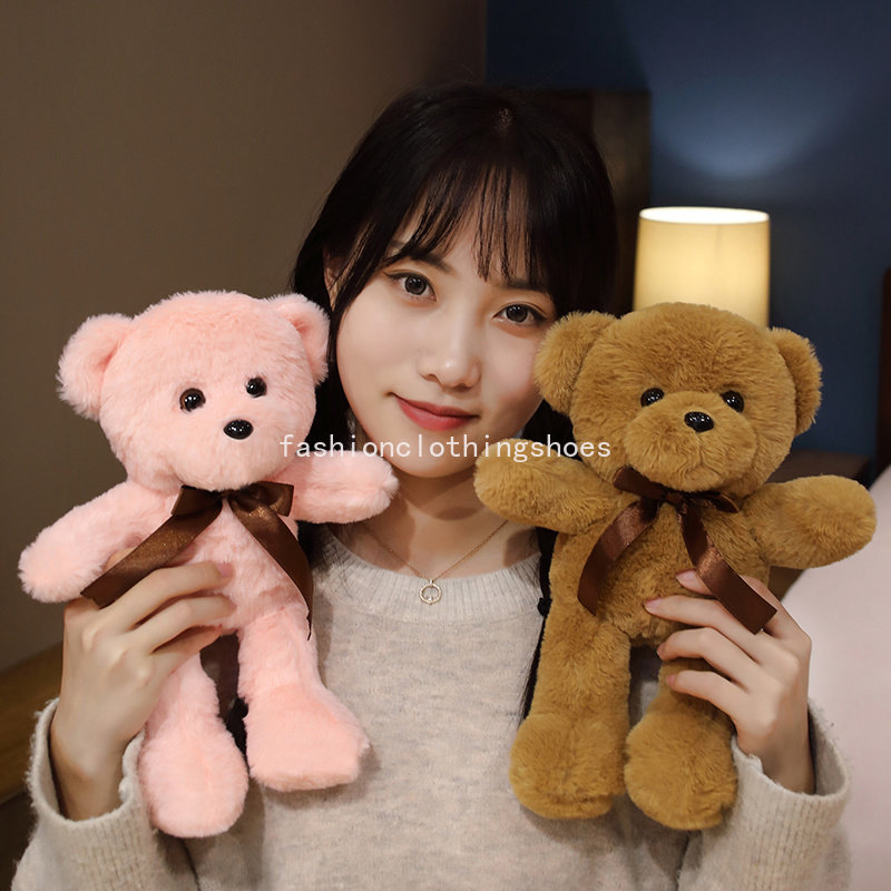 30cm 16スタイルkawaii teddyベアのぬいぐるみおもちゃソフトなぬいぐるみ笑顔白い茶色のピンクベアドールキッズベイビーバースデーギフトガールズバレンタインロマンチックな贈り物