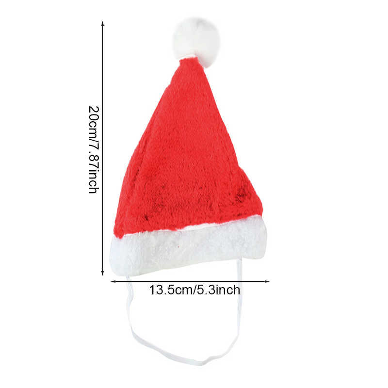 Decorazioni natalizie Cappello da Babbo Natale in peluche di Natale cani da compagnia Cappello da gatto Decorazioni di buon Natale la casa Cappello Noel Navidad Regalo di felice anno nuovo