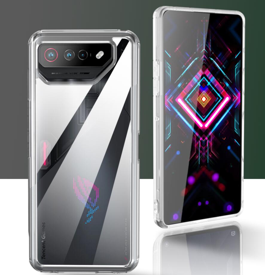 Ultra-tunn TPU-ram Transparent akrylsocksäker bakåtskydd för Asus Rog Phone 7 7 Pro Case