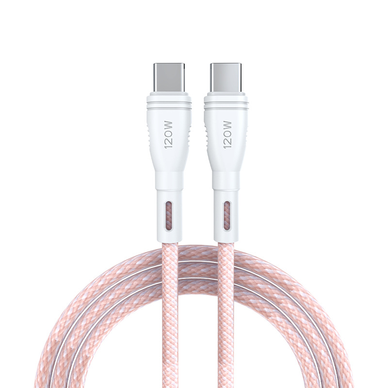 PD 120W USB C tot TYPE-C-kabel 6a Fast Charger Data Draad voor Huawei Samsung Xiaomi Telefoon Laadlijn Quick Nylon Braid