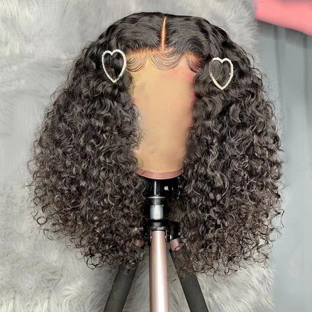 Mogolian Hair Blue Red Kinky Curly Lace Front Wig 180 Density HD Lace Frontal Wig Colored Transparent Orange /Grey Synthetic Lace Front Wigs Preplucked