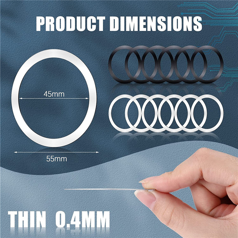 Магсафская магнитная металлическая наклейка кольца кружок для беспроводного зарядного устройства Магнит Магнит Держатель Мобильный телефон Железный лист для iPhone 14 13 12 Pro Max Mini