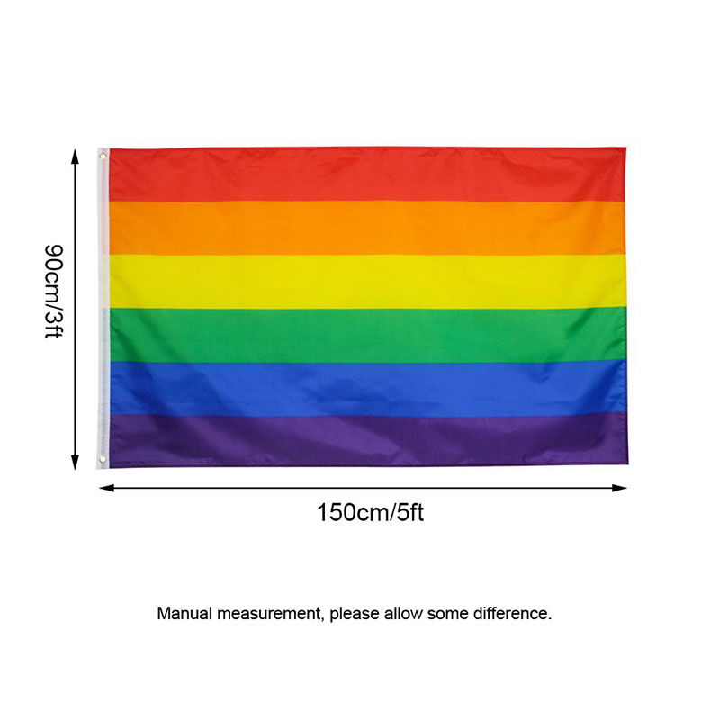 90 * 150cm / 3 * 5ft Drapeau Gay Drapeaux Arc-En-Ciel Fierté Bisexuelle Lesbienne Pansexuelle Accessoires Polyester LGBT Bannière Décoration W0024