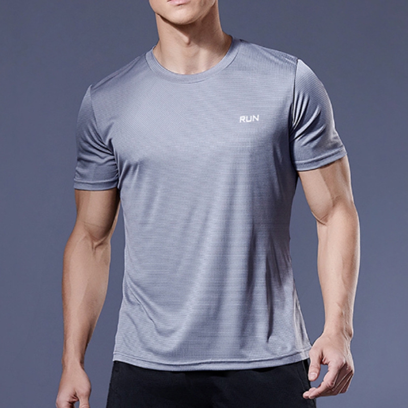 Men's Summer Sports T-shirt Ice Silk Loose Quick Drying Fitness Half Sleeve Large Top Casual Cool Breathable Short Sleeve