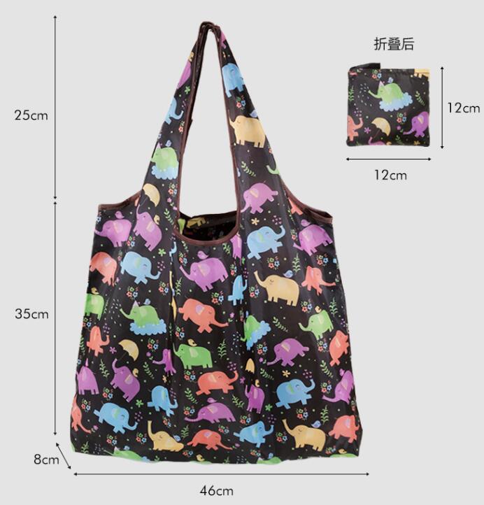 حقائب كبيرة للتسوق للأزياء قابلة للطي مقاومة للماء تخزين Eco Polyester Cartoon Cartoon Bag Bag Girls Handbag Package