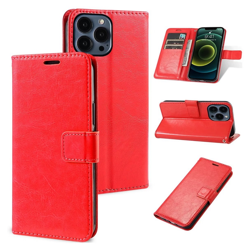 Flip Leather plånbokfodral för Huawei P60 Nova 11 Pro Xiaomi 13 Redmi K60 12C K60E EN PLUS 11 ACE2 2V Crazy Horse Retro Vintage Fashion Cover Credit ID -kortplats